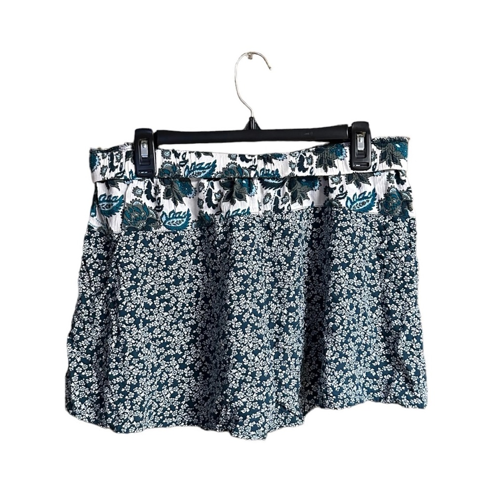 Band of Gypsies Boho Blue Floral Flowy Shorts Size L